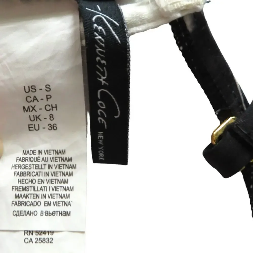 Kenneth Cole Bikini Top Bathing Suit Adj Straps Colorful Beach Summer Sz Small 4